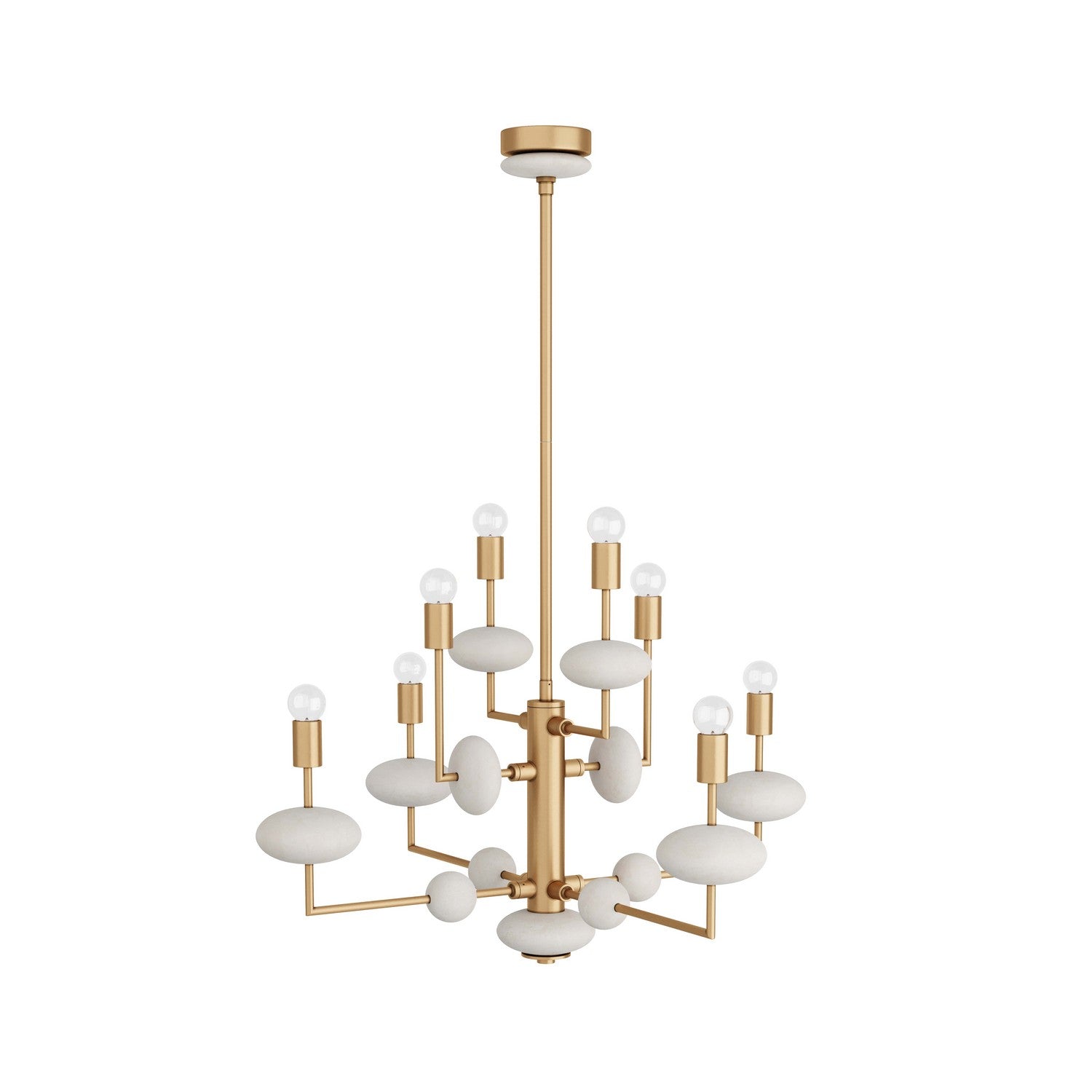 Eight Light Chandelier from the Vista collection in Antique Brass finish