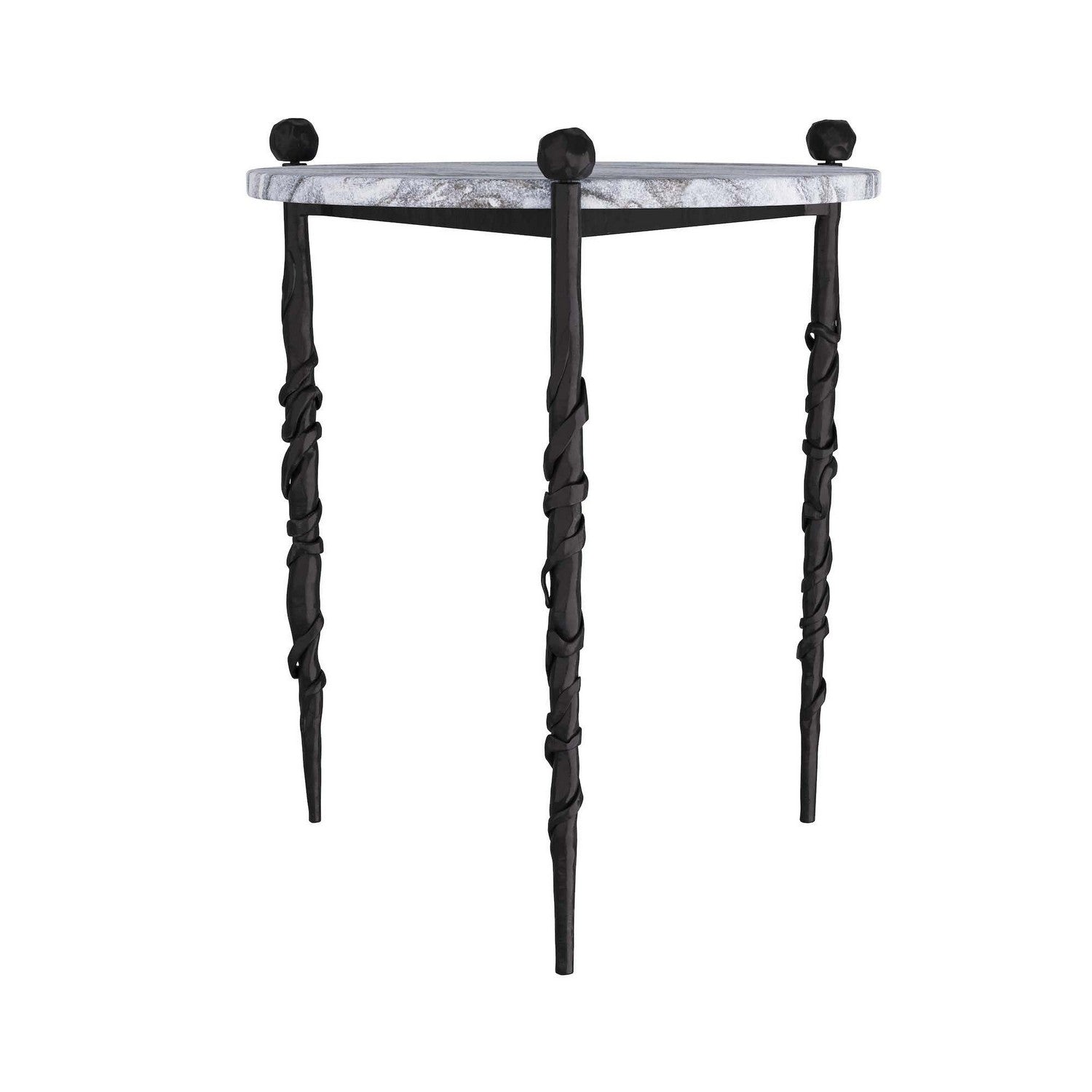 End Table from the Blackthorn collection in Galaxy Marble/Blackened Iron finish