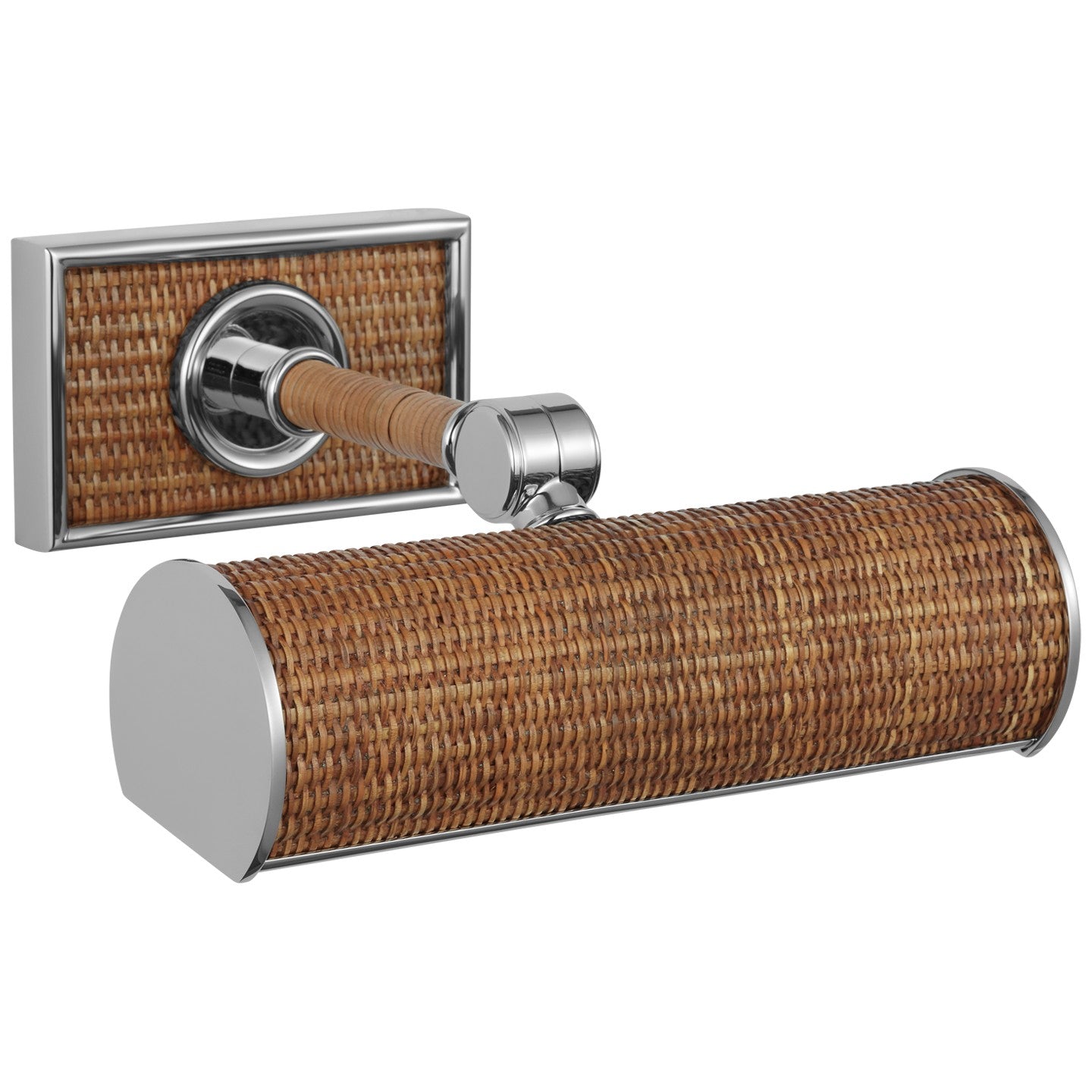 Visual Comfort Signature - CHD 2580PN/NRT - LED Picture Light - Halwell - Polished Nickel and Natural Woven Rattan