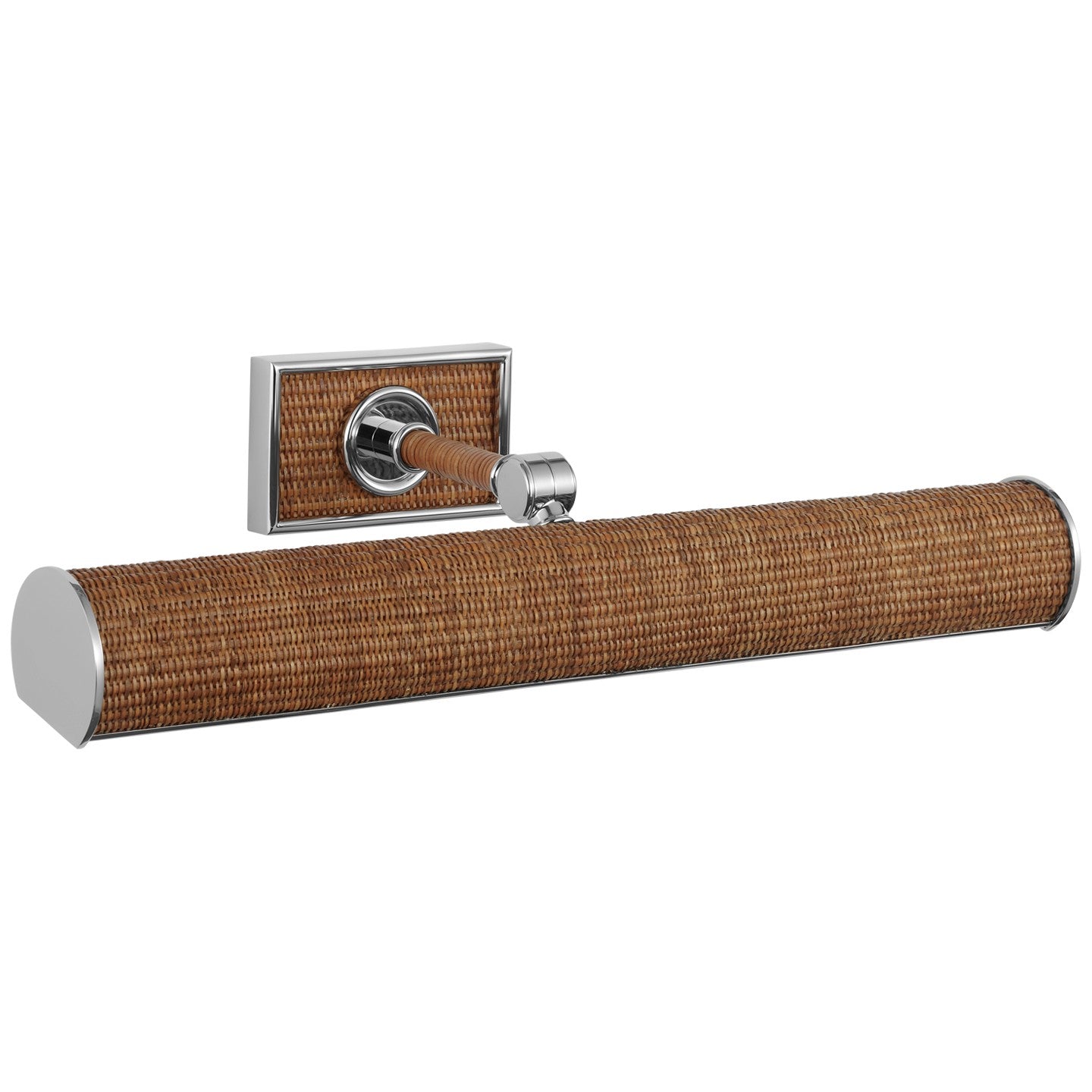 Visual Comfort Signature - CHD 2583PN/NRT - LED Picture Light - Halwell - Polished Nickel and Natural Woven Rattan