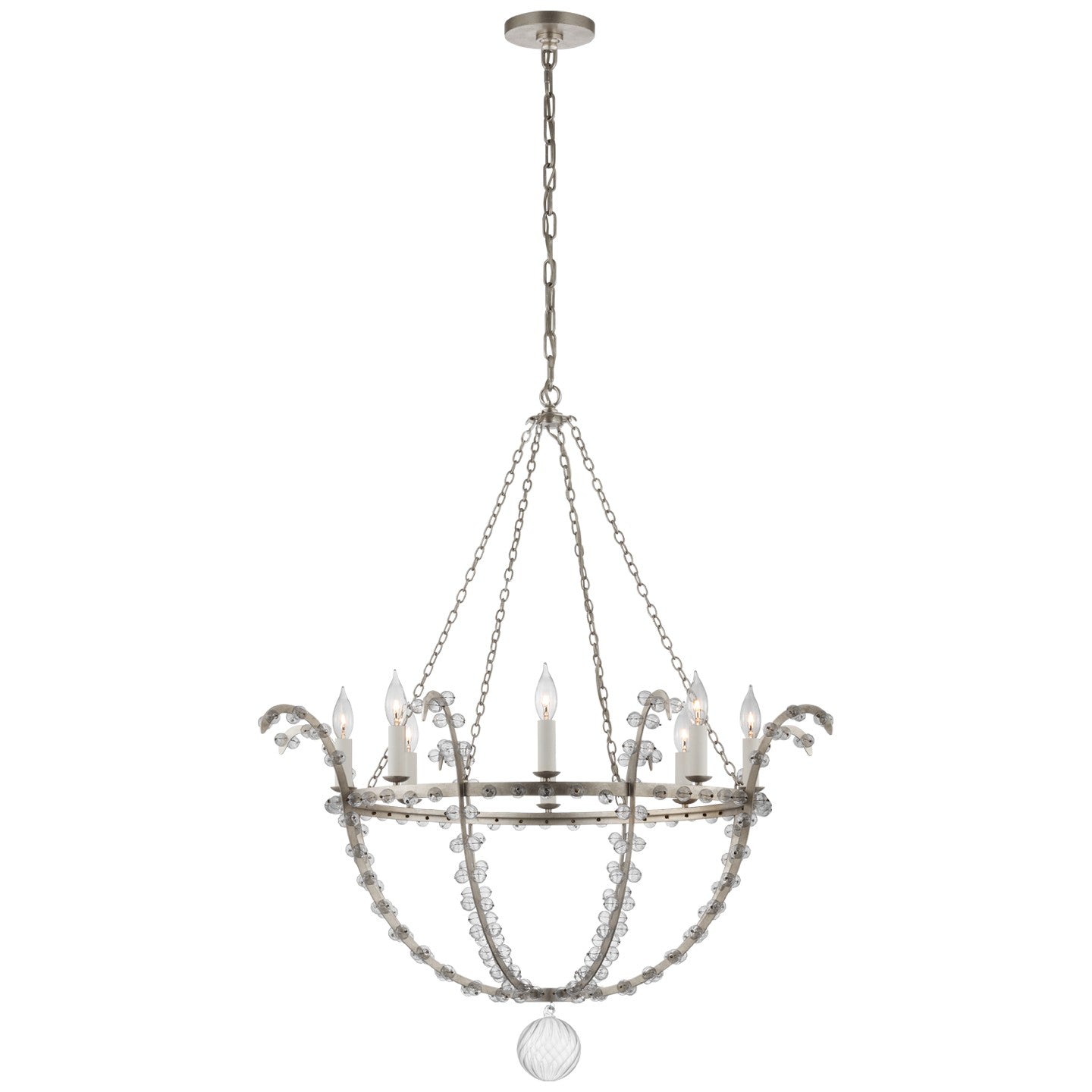 Visual Comfort Signature - JN 5150BSL/CG - LED Chandelier - Alonzo - Burnished Silver Leaf and Clear Glass