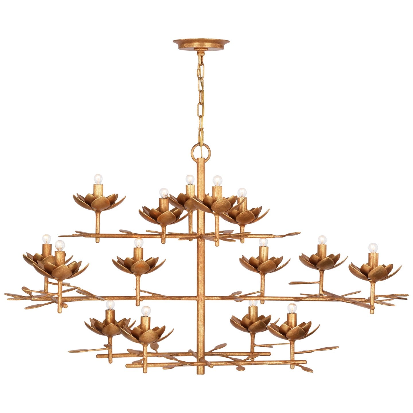 Visual Comfort Signature - JN 5161AGL - LED Chandelier - Clementine - Antique Gold Leaf