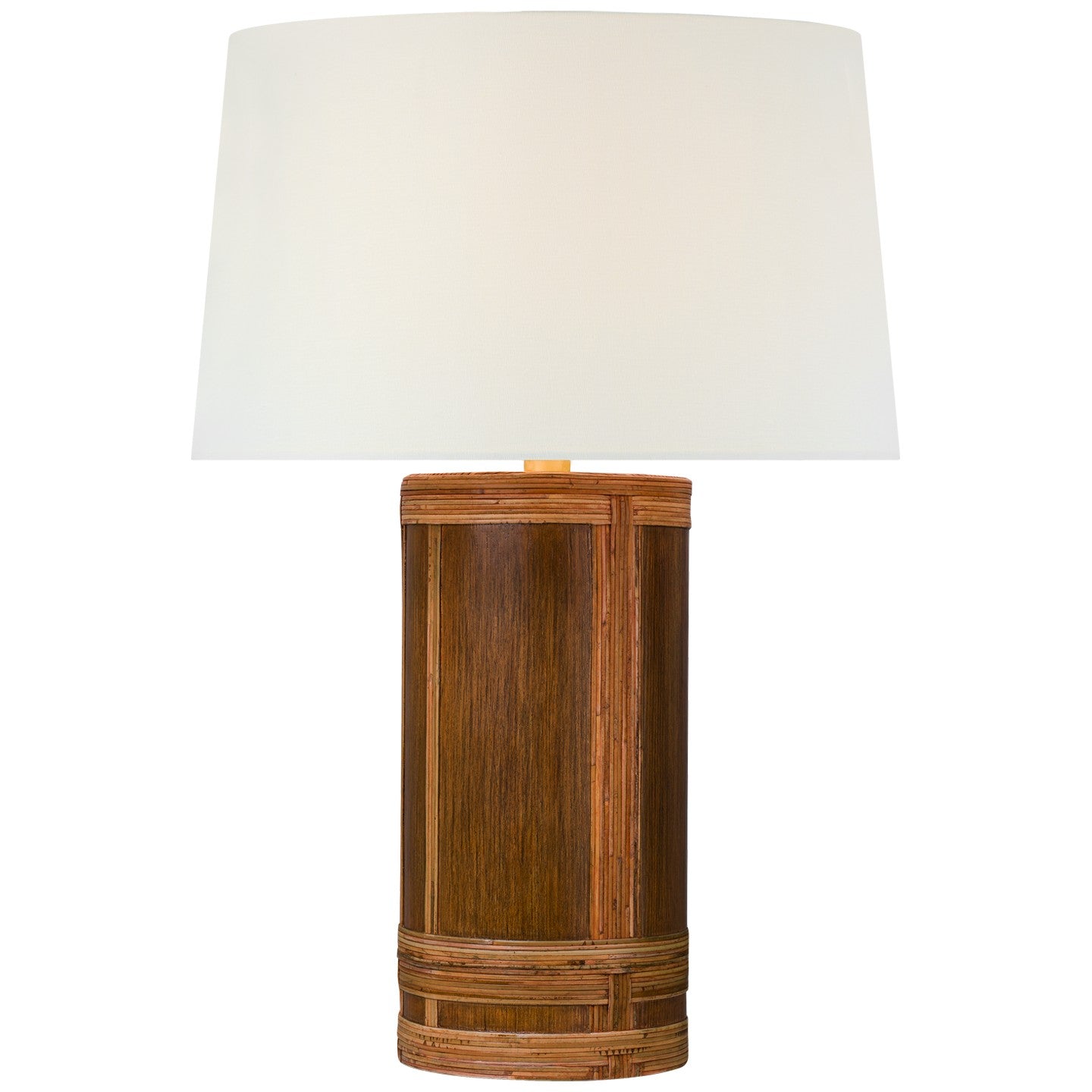 Visual Comfort Signature - MF 3010DO/DRT-L - LED Table Lamp - Lignum - Dark Oak and Dark Rattan