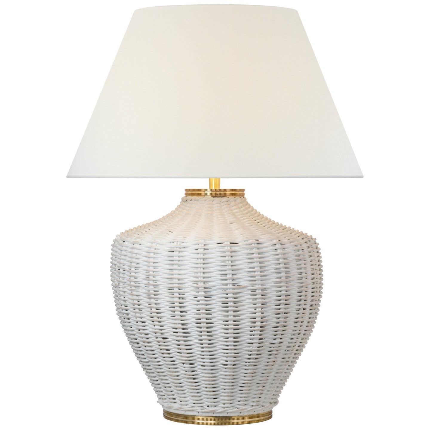 Visual Comfort Signature - MF 3012WW-L - LED Table Lamp - Evie - White Wicker