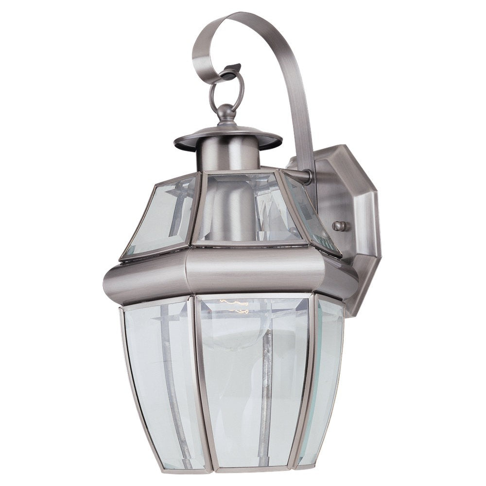 Generation Lighting. - 8037-965 - One Light Outdoor Wall Lantern - Lancaster - Antique Brushed Nickel