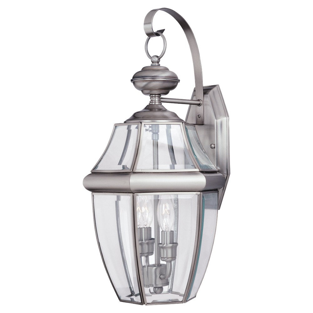 Generation Lighting. - 8039-965 - Two Light Outdoor Wall Lantern - Lancaster - Antique Brushed Nickel