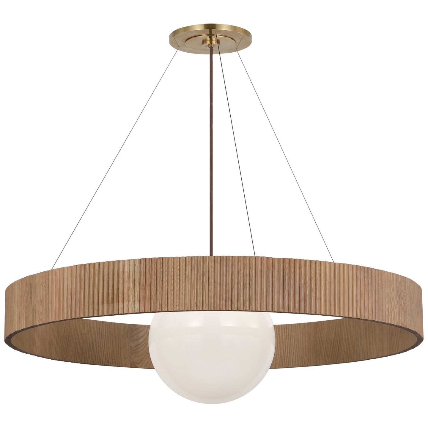 Visual Comfort Signature - WS 5001HAB/NO-WG - LED Chandelier - Arena - Hand-Rubbed Antique Brass and White Glass