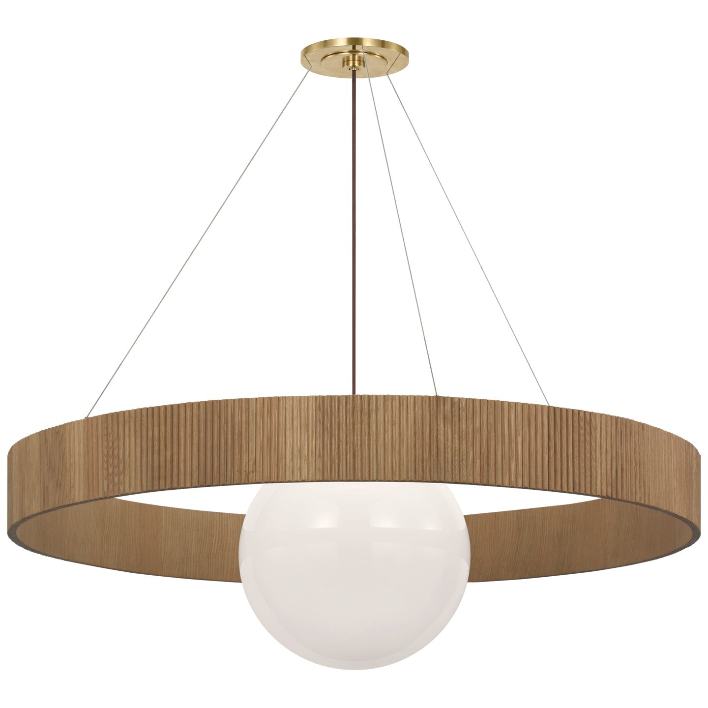 Visual Comfort Signature - WS 5002HAB/NO-WG - LED Chandelier - Arena - Hand-Rubbed Antique Brass and White Glass