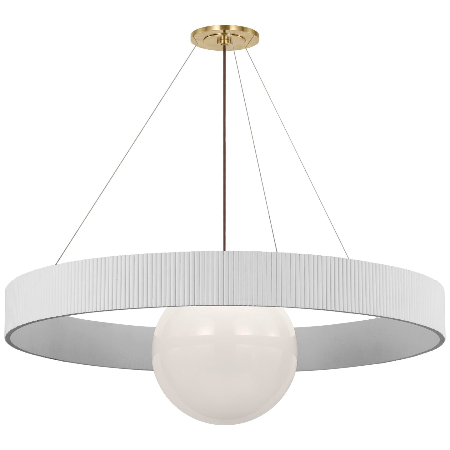 Visual Comfort Signature - WS 5002HAB/WHT-WG - LED Chandelier - Arena - Hand-Rubbed Antique Brass and White Glass