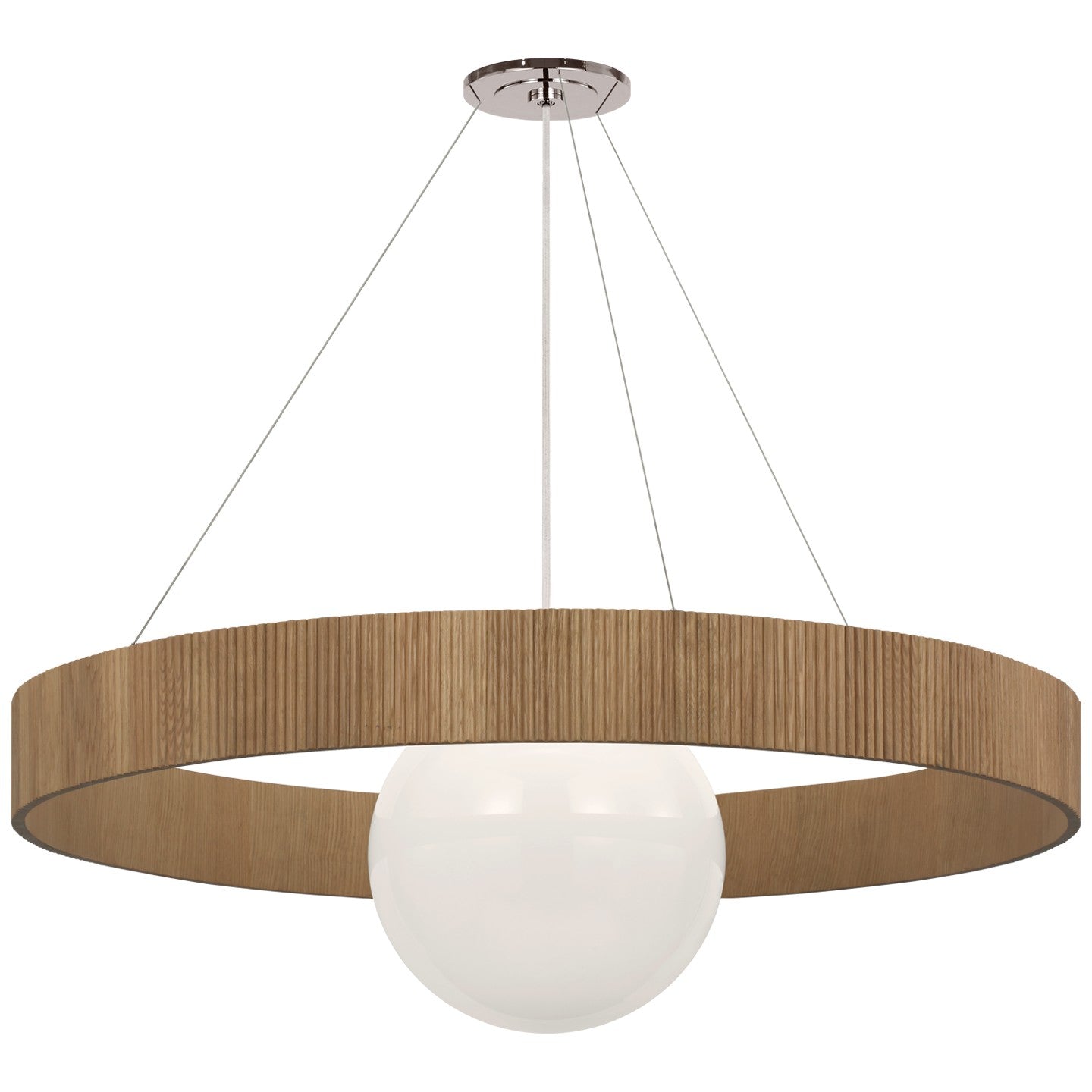 Visual Comfort Signature - WS 5002PN/NO-WG - LED Chandelier - Arena - Polished Nickel and White Glass