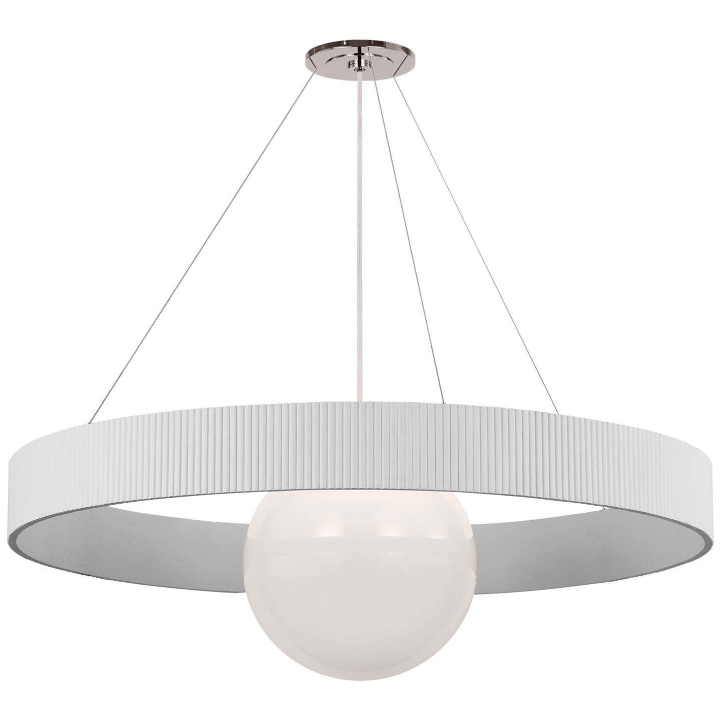 Visual Comfort Signature - WS 5002PN/WHT-WG - LED Chandelier - Arena - Polished Nickel and White Glass