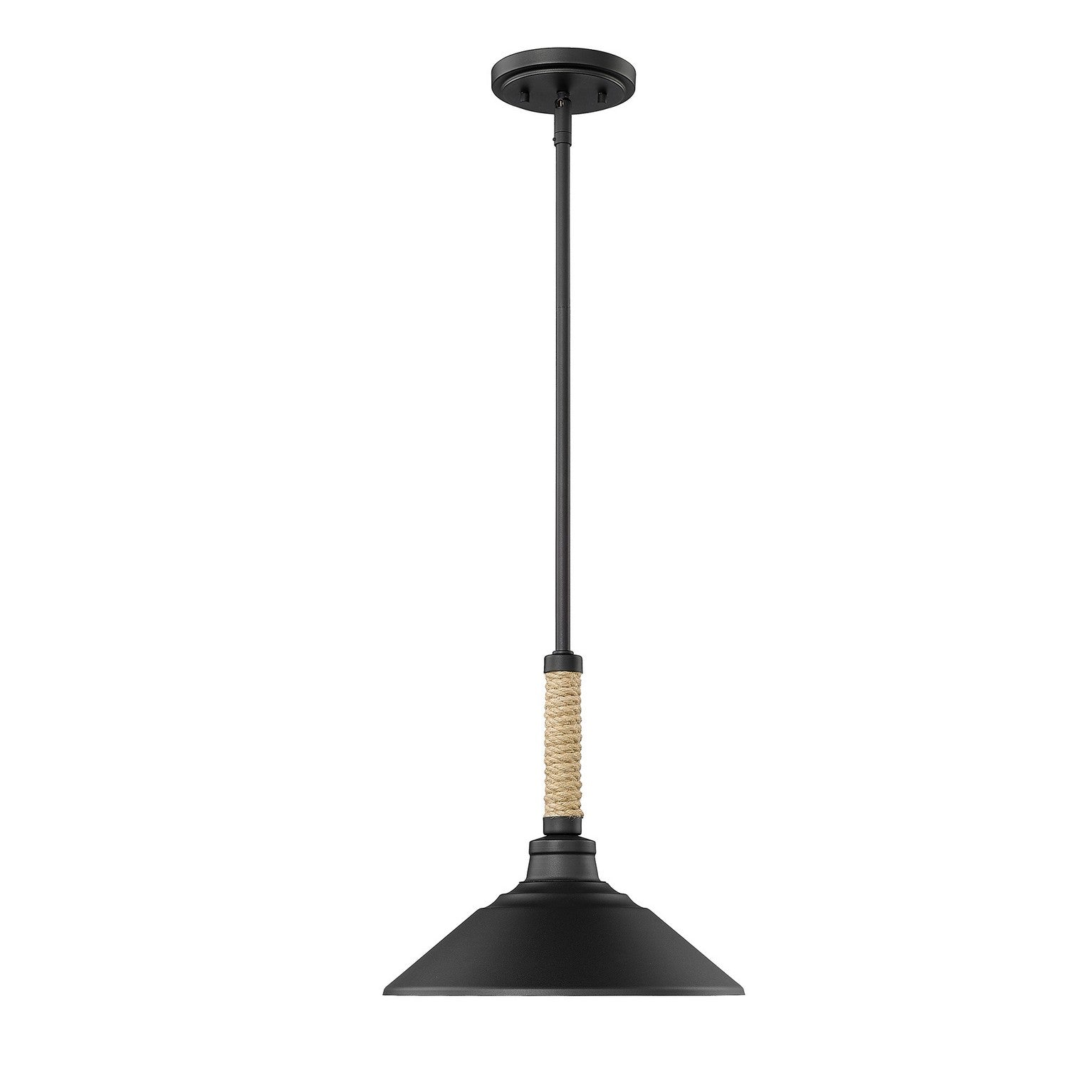 Golden - 3318-M NB - One Light Pendant - Journey - Natural Black