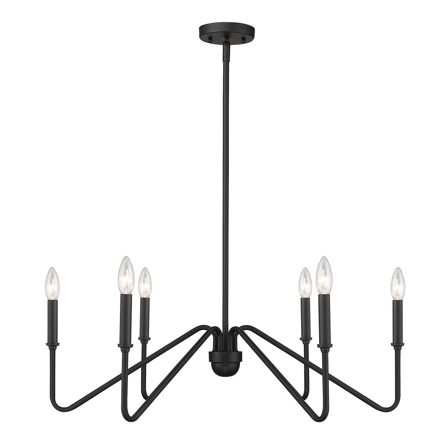 Golden - 3690-6 NB - Six Light Chandelier - Kennedy - Natural Black