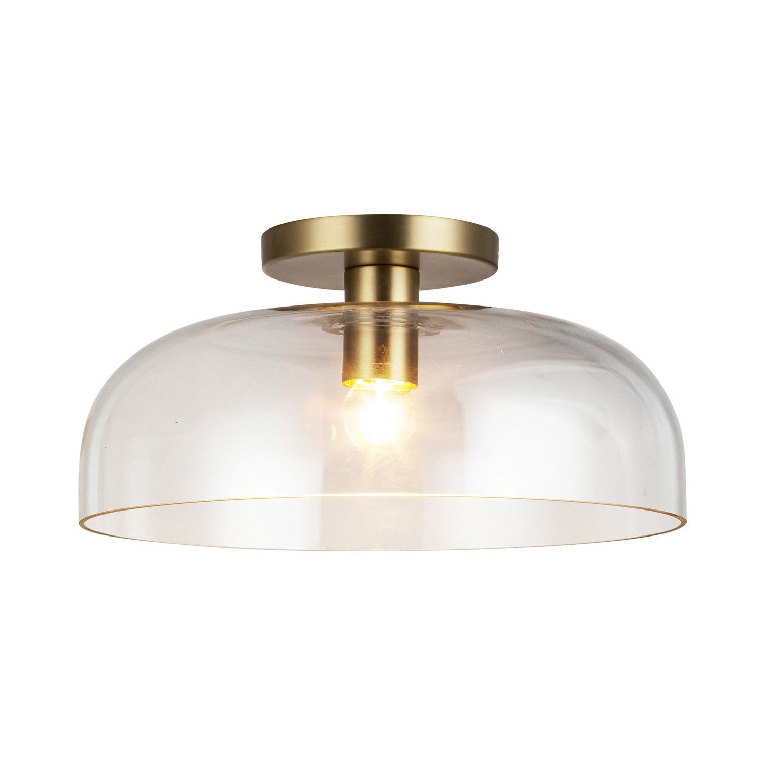 Alora - SF515712BGCL - One Light Semi-Flush Mount - Sylvia - Brushed Gold/Clear Glass