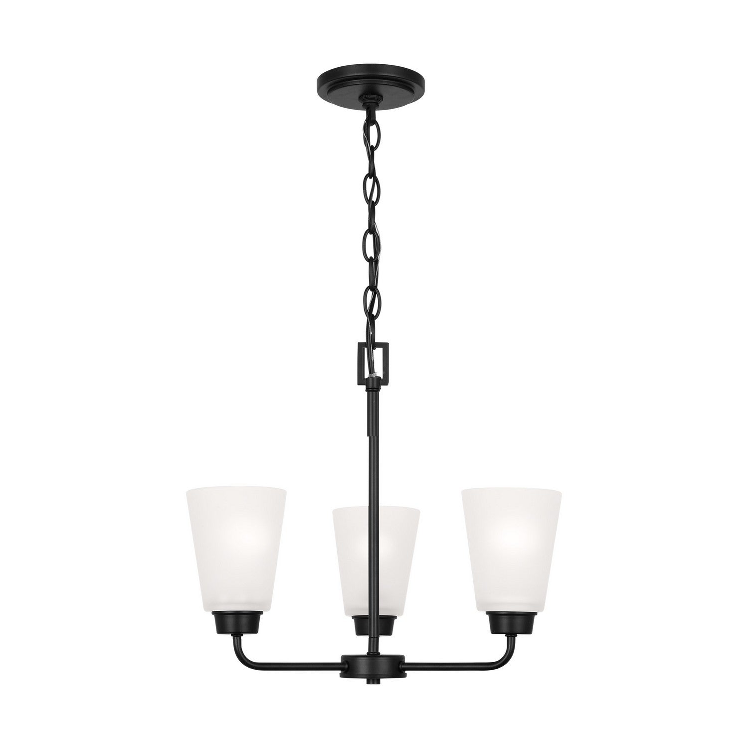 Generation Lighting. - 3115203-112 - Three Light Chandelier - Kerrville - Midnight Black