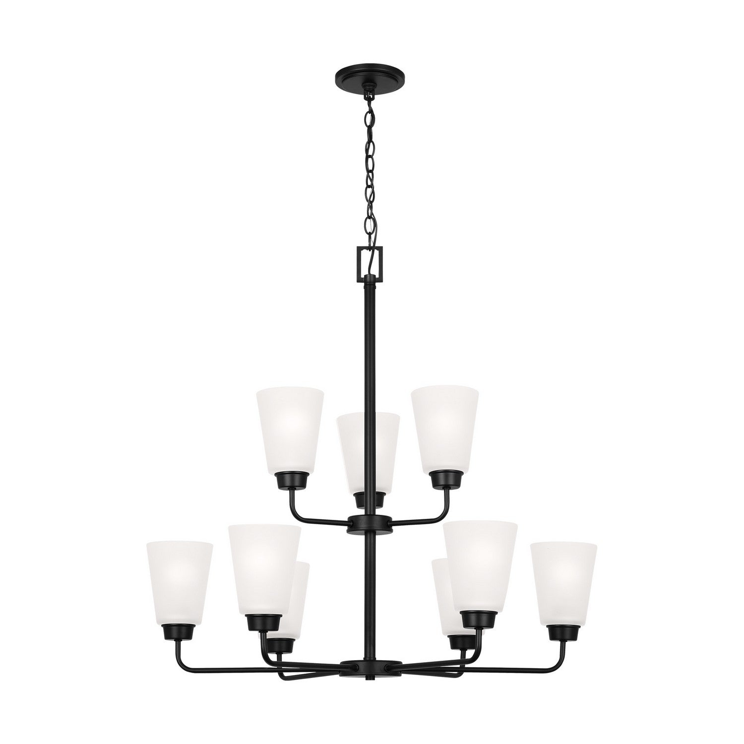 Generation Lighting. - 3115209-112 - Nine Light Chandelier - Kerrville - Midnight Black