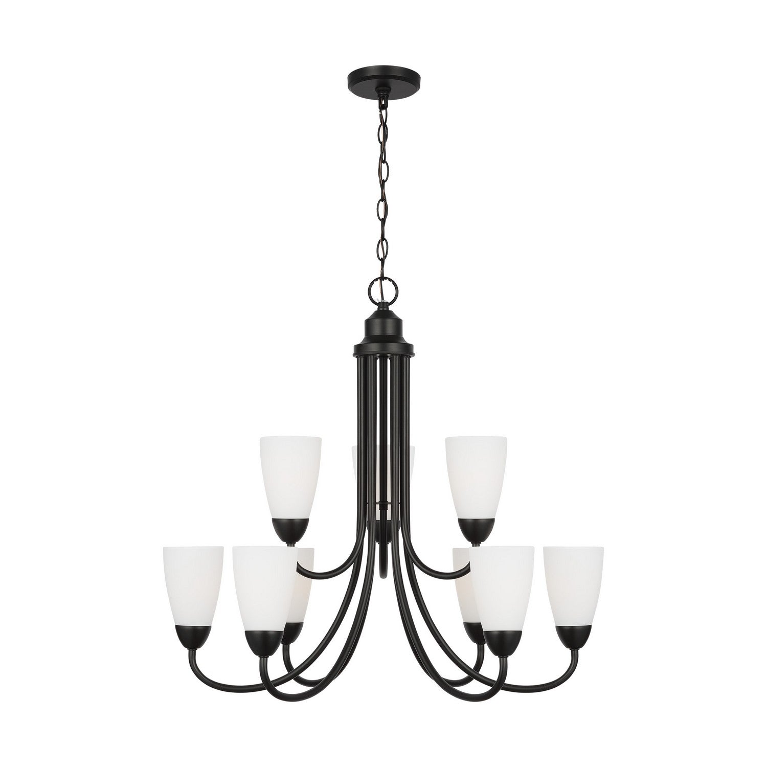 Generation Lighting. - 3120209-112 - Nine Light Chandelier - Seville - Midnight Black