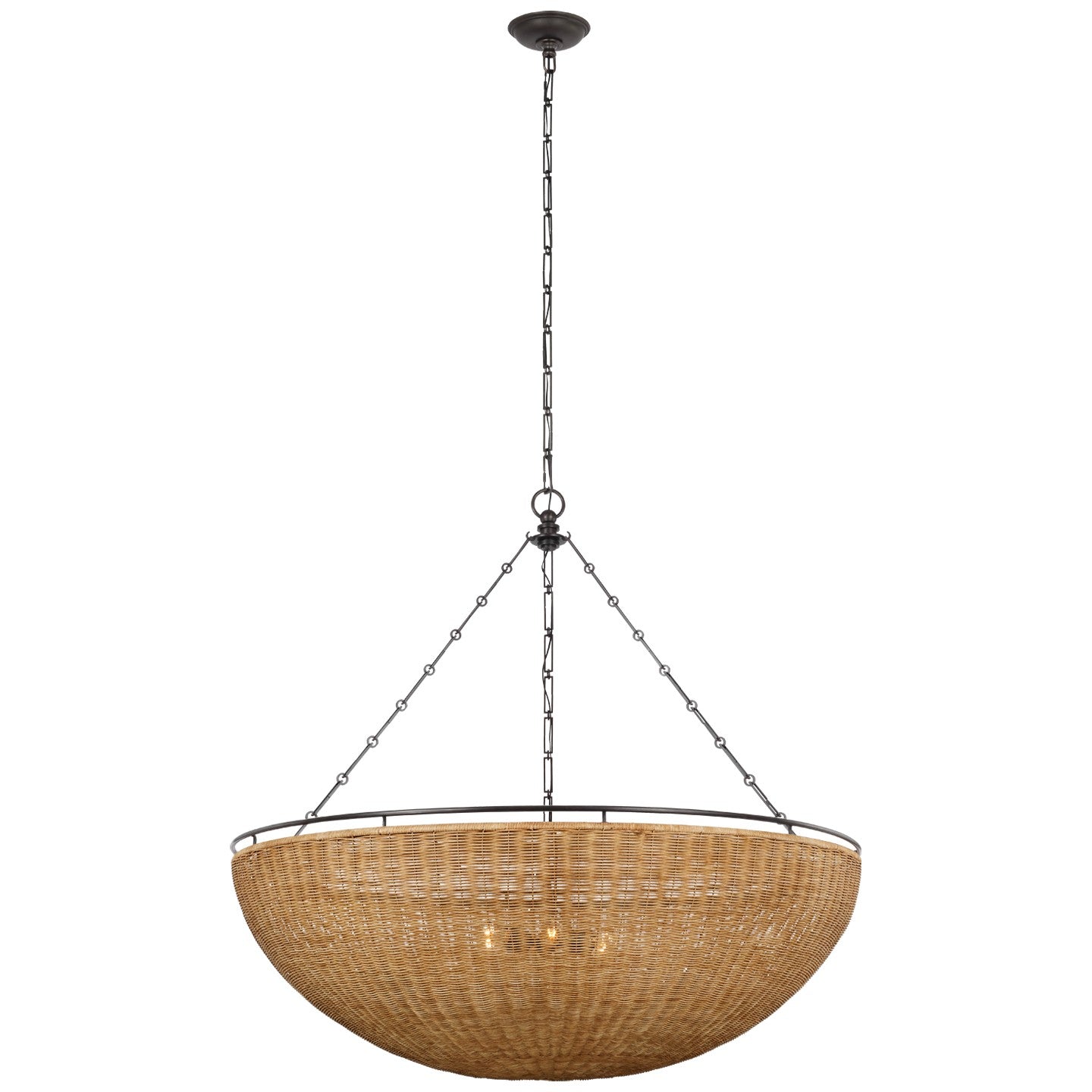 Visual Comfort Signature - CHC 5639AI/NTW - LED Chandelier - Clovis - Aged Iron and Natural Wicker
