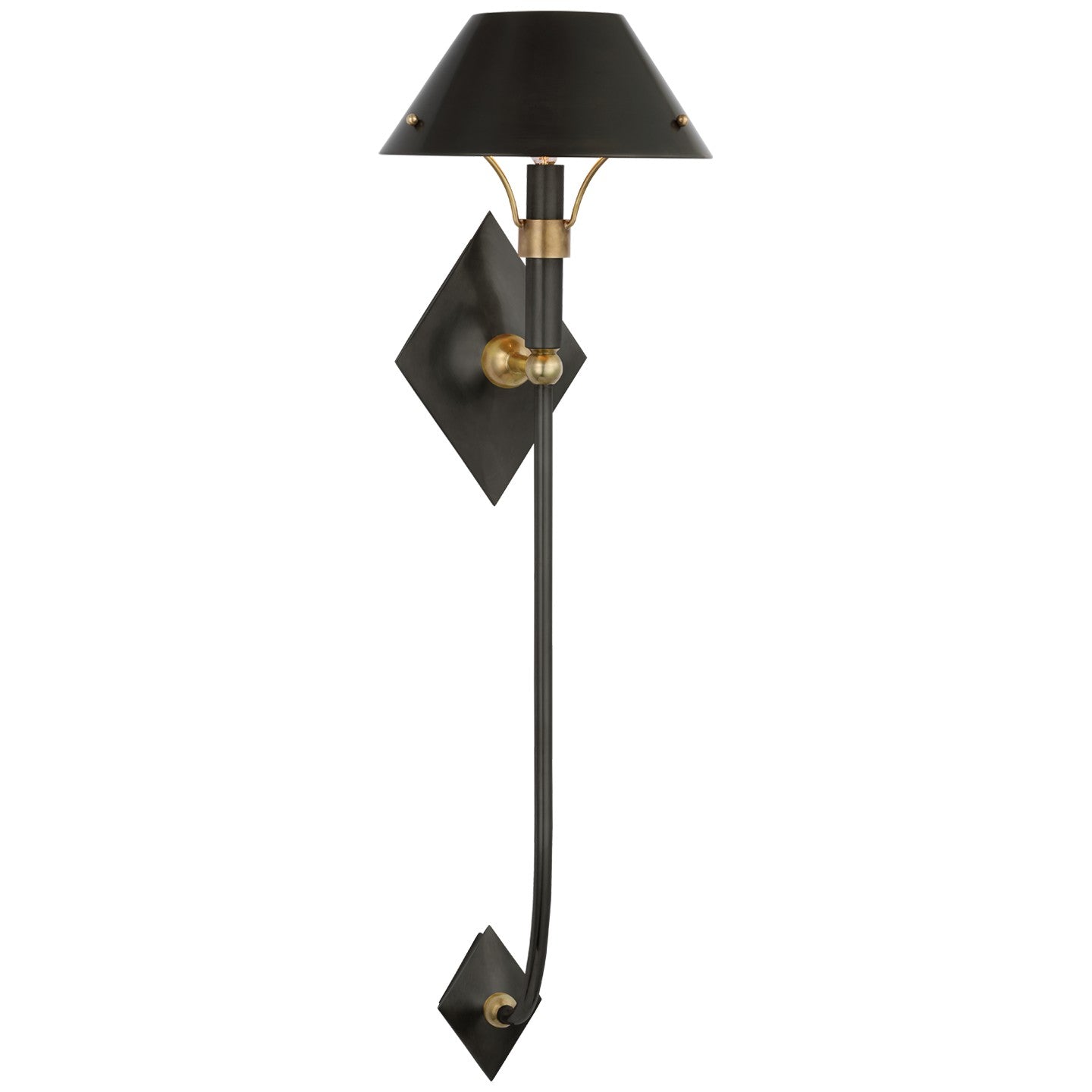 Visual Comfort Signature - TOB 2723BZ/HAB-BZ - LED Wall Sconce - Turlington - Bronze and Hand-Rubbed Antique Brass