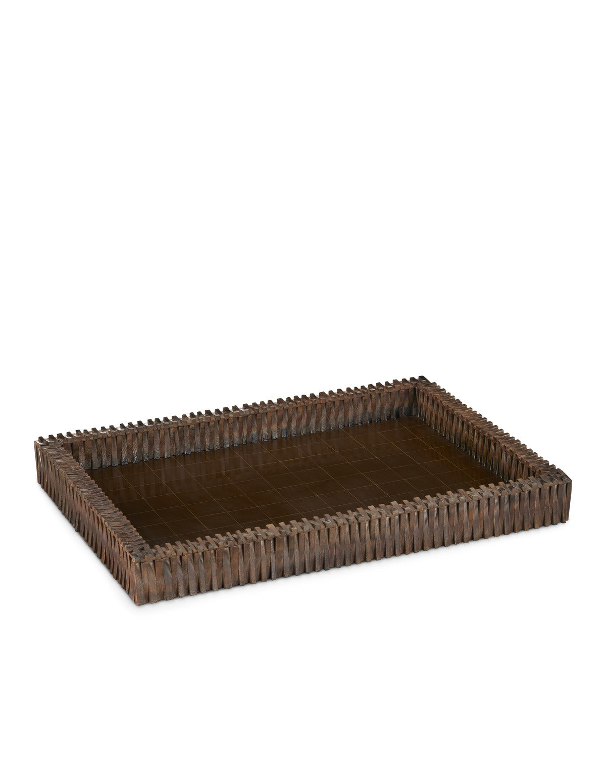 Tray from the Koa collection in Burnt Horn/Brown finish