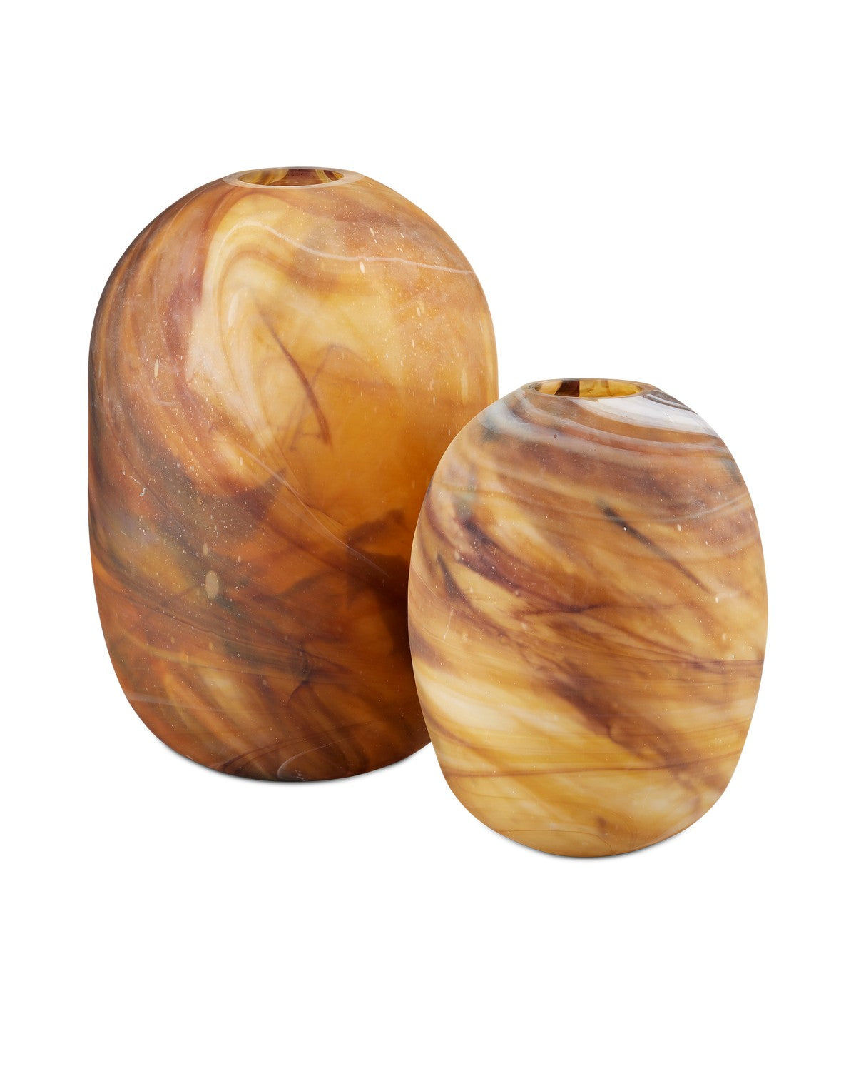 Vase Set of 2 from the Desert Storm collection in Dark Amber Swirl finish