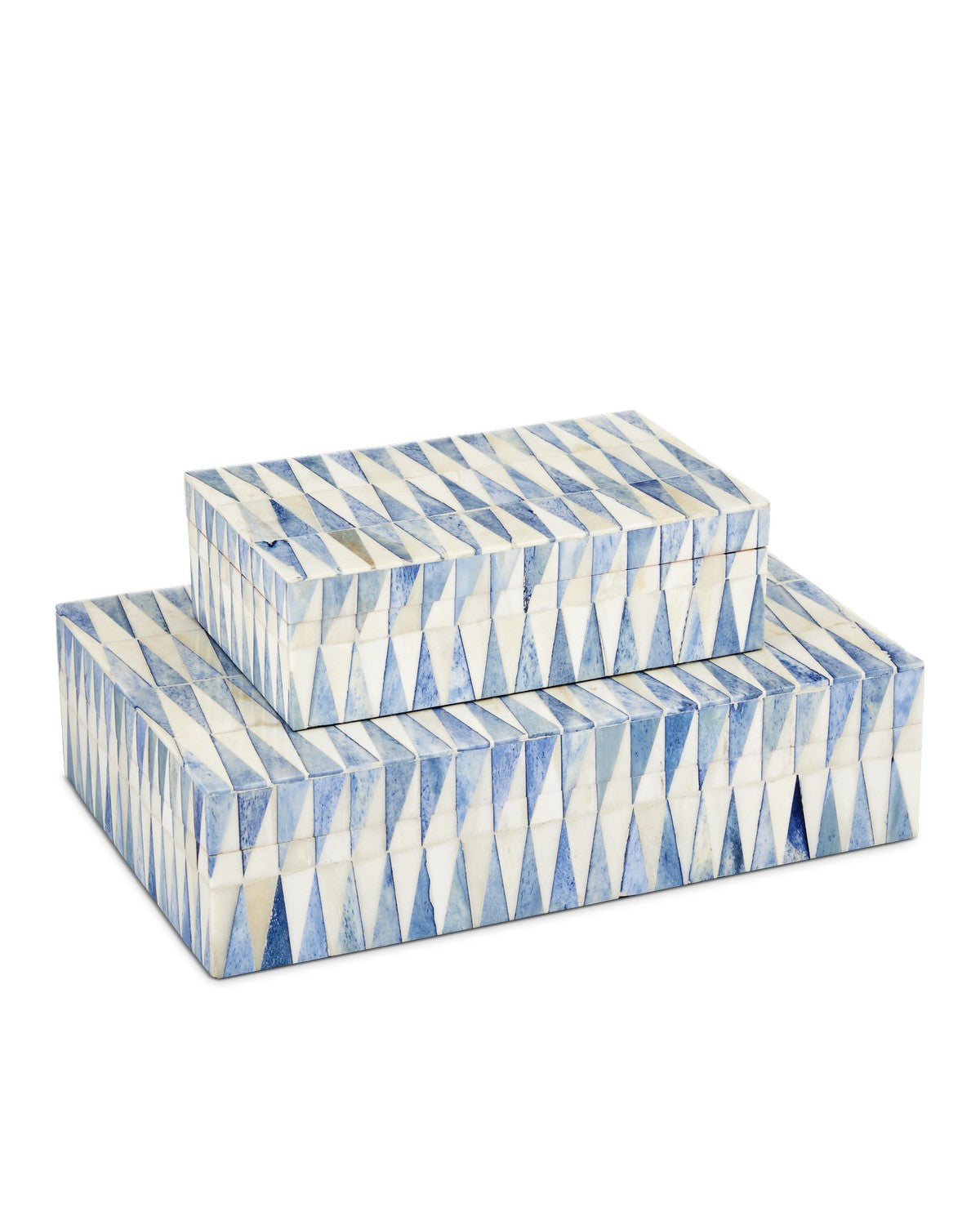 Box Set of 2 from the Nadene collection in Blue/White finish