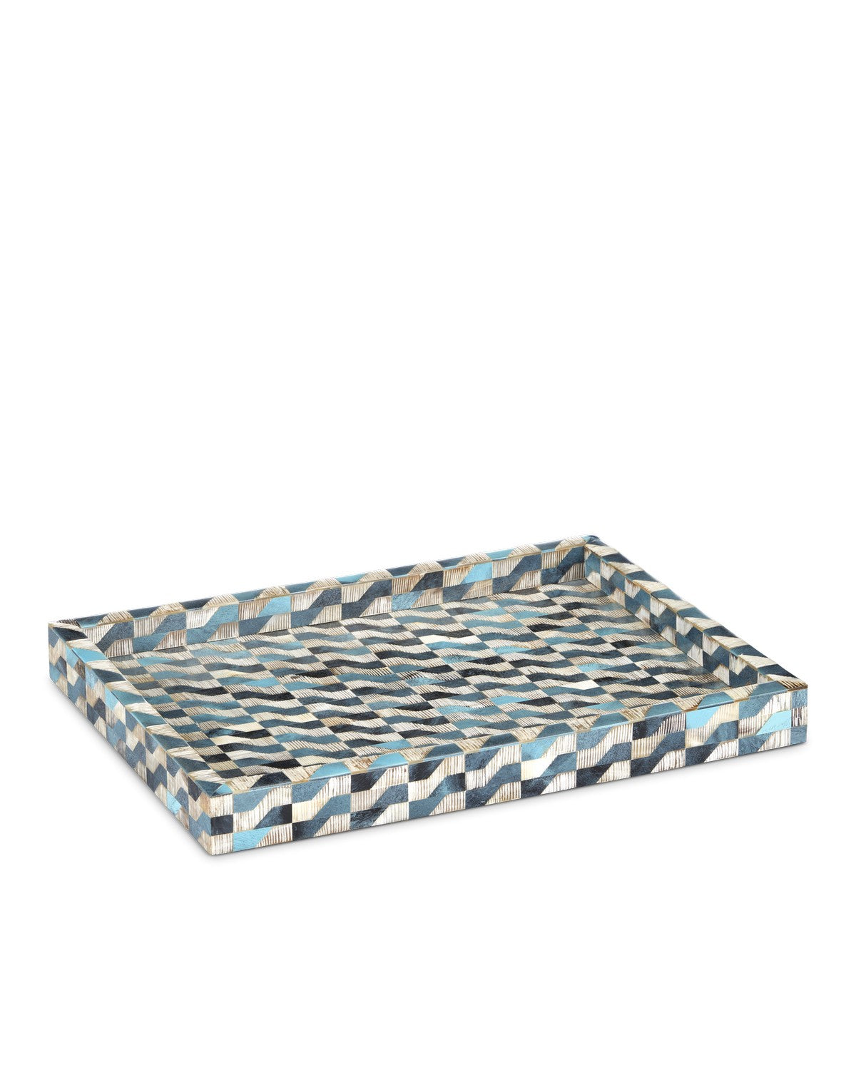 Tray from the Ezra collection in Blue/Natural finish