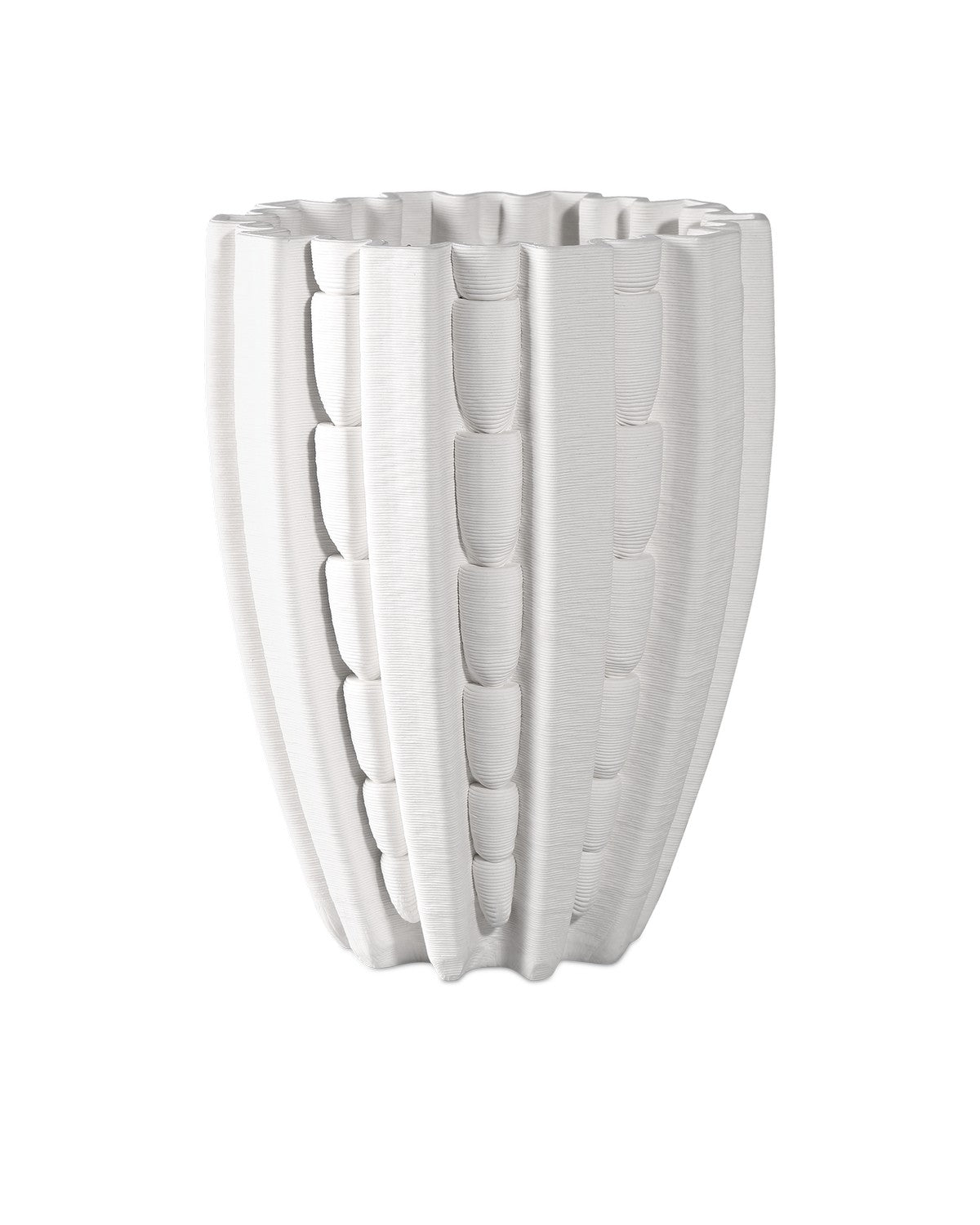 Vase from the Fluted collection in White finish