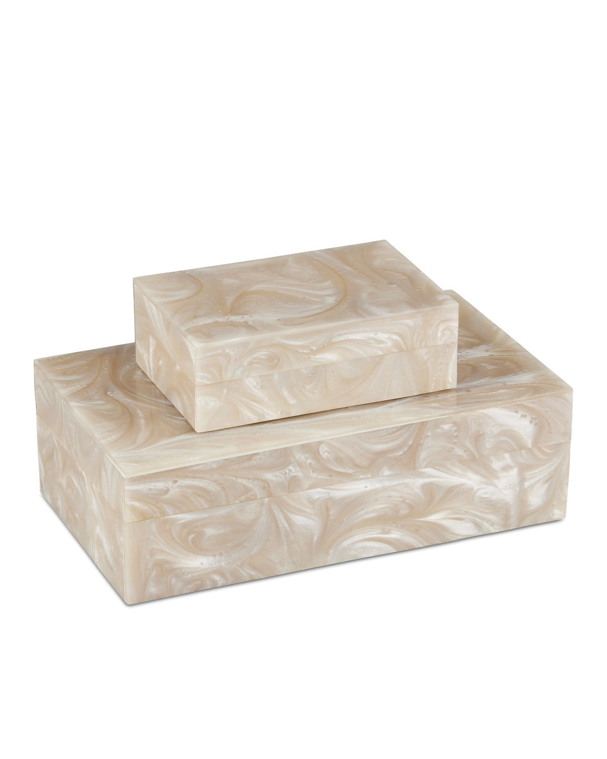 Box Set of 2 from the Perlas collection in Ivory/Natural finish