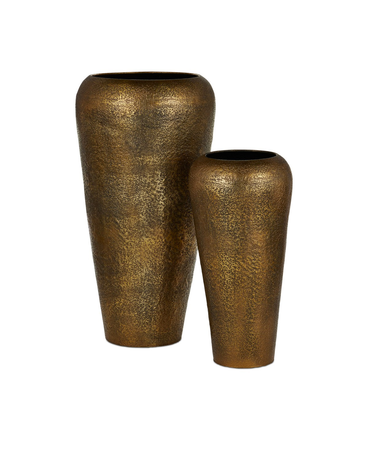 Vase Set of 2 from the Aladdin collection in Antique Gold finish