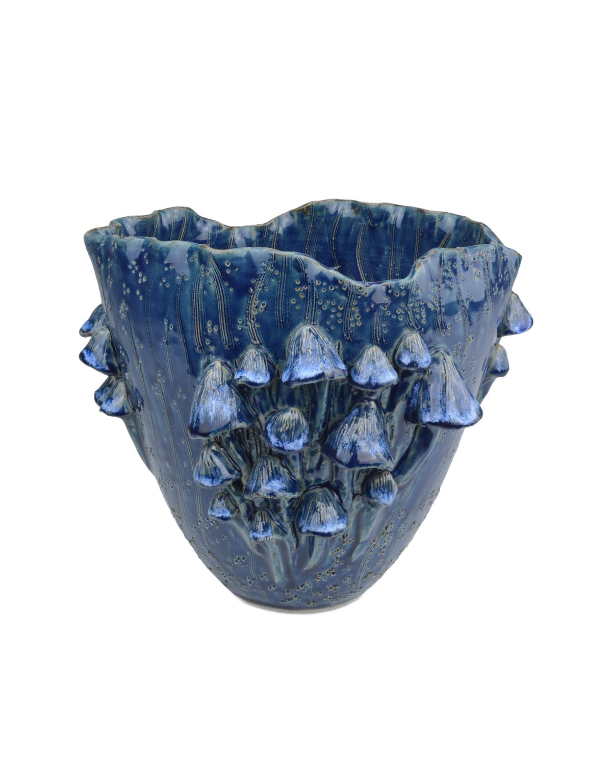 Vase from the Conical collection in Dark Blue finish