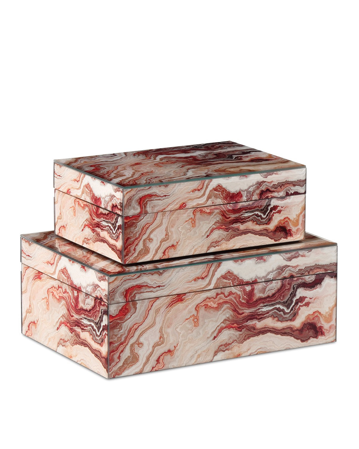 Box Set of 2 in Red Swirl finish