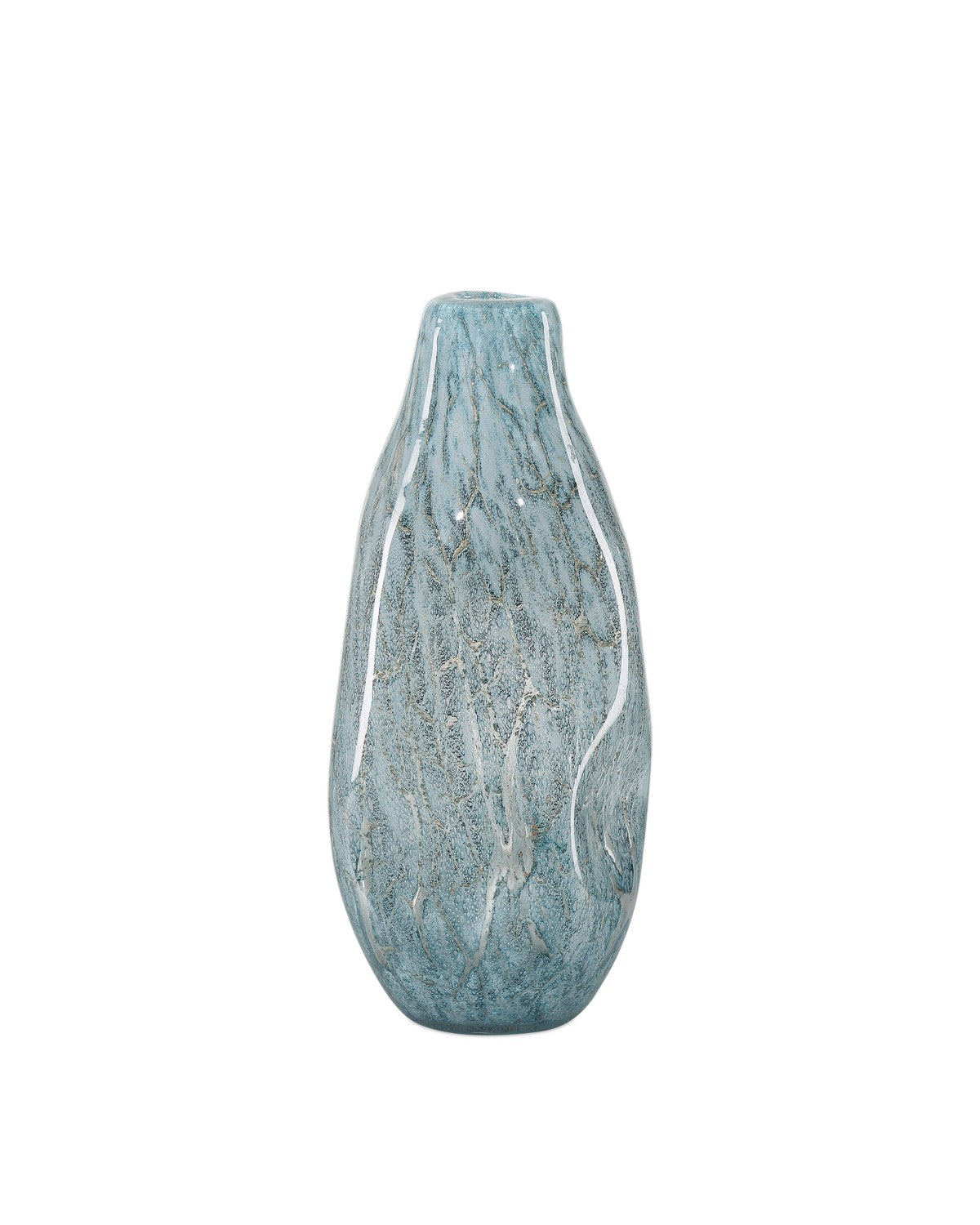 Vase in Pale Blue/Gold finish