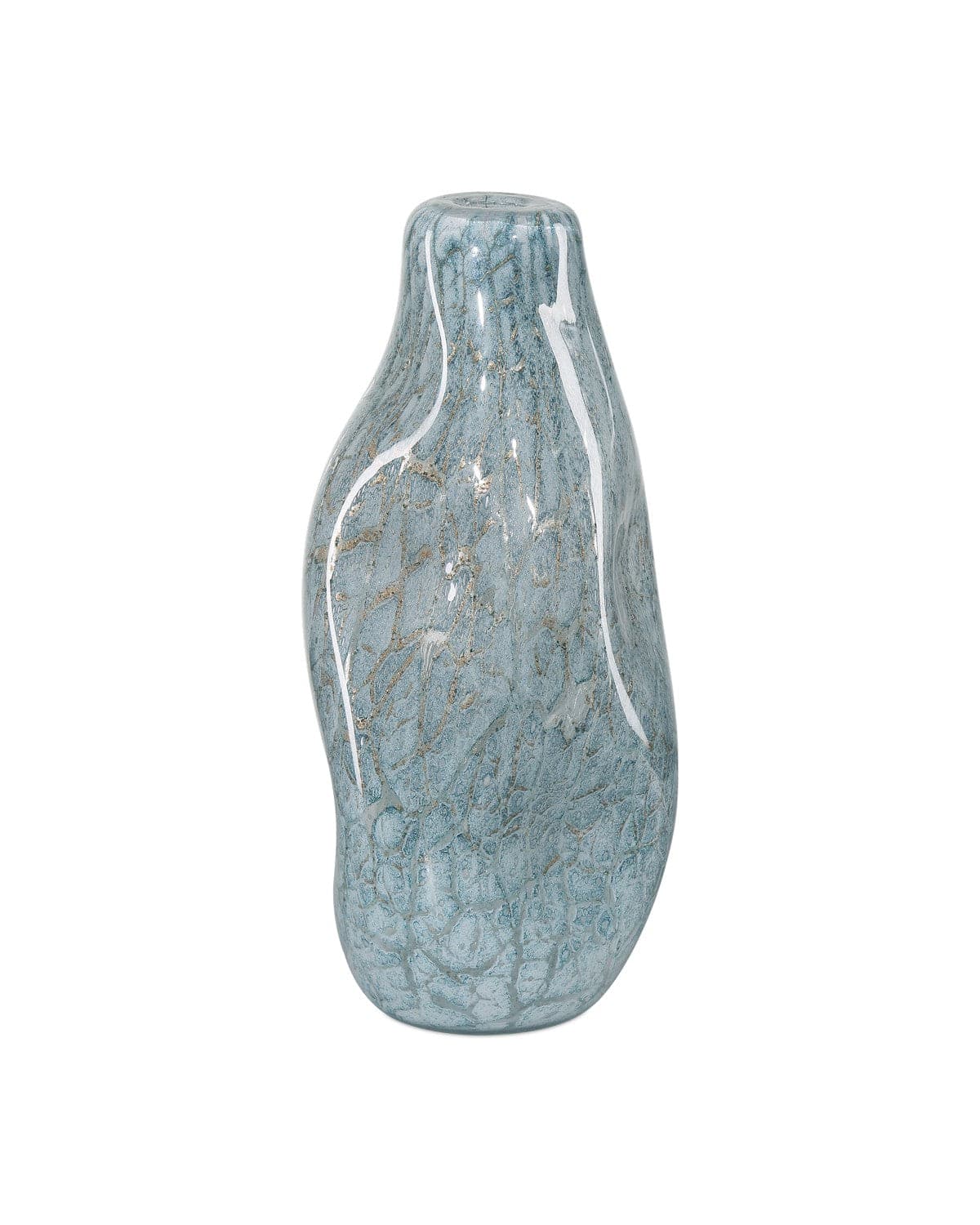 Currey and Company - 1200-0859 - Vase - Pale Blue/Gold