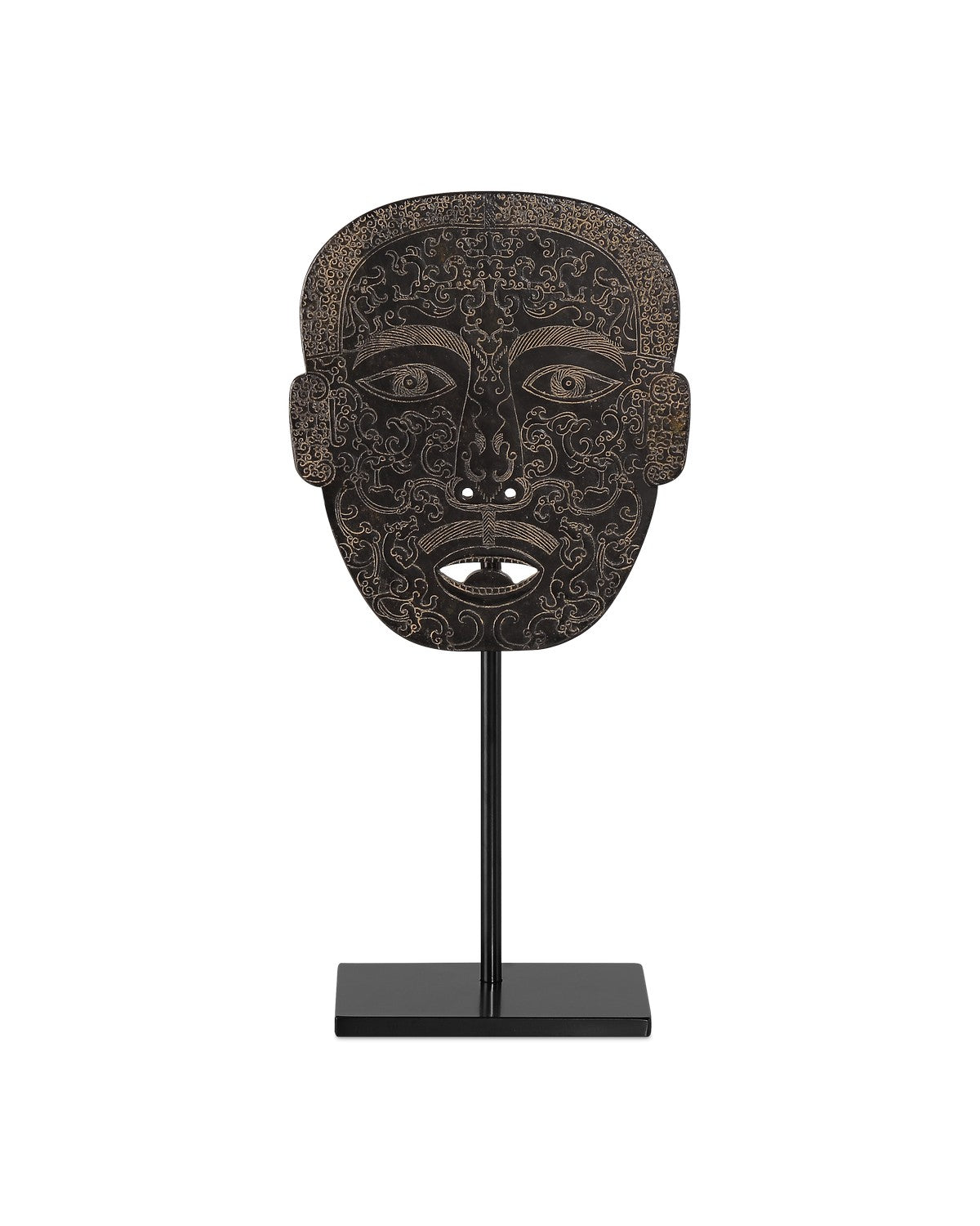 Han Dynasty Jade Medicine Mask in Bronze/Black finish