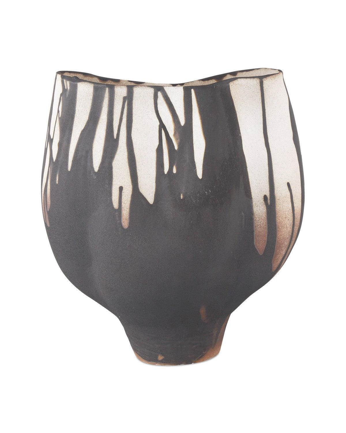 Vase in Black/Off-White finish