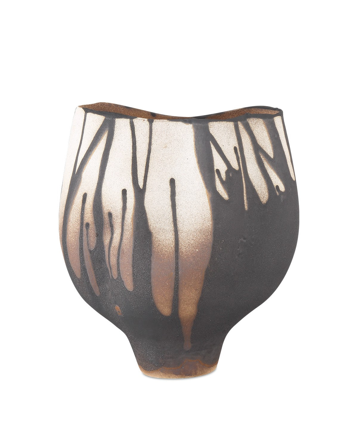 Vase in Black/Off-White finish