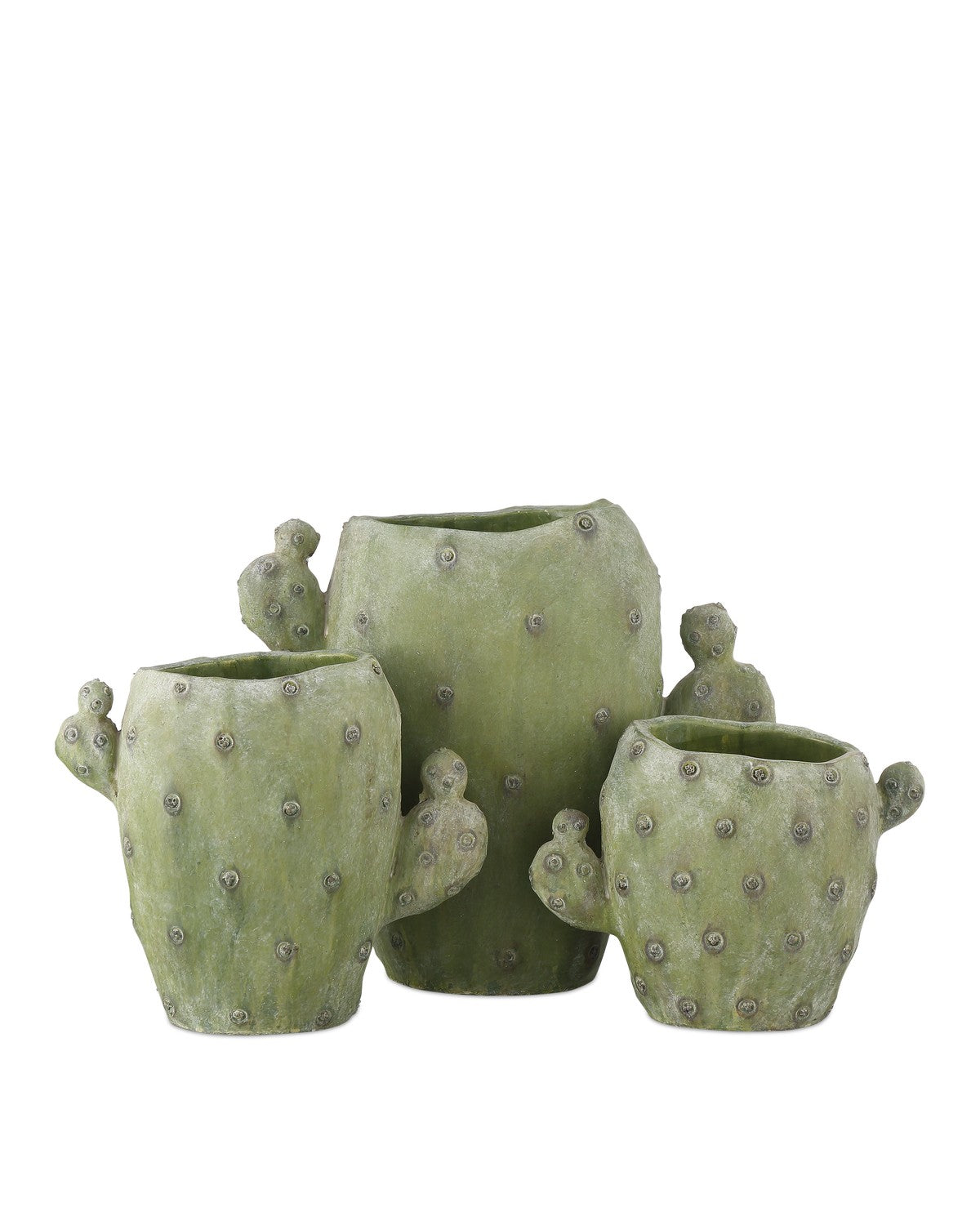 Vase Set of 3 in Green finish