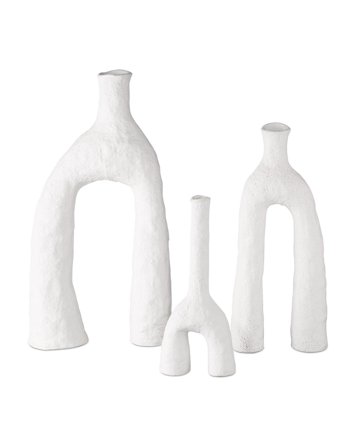 Vase Set of 3 in Matte White finish