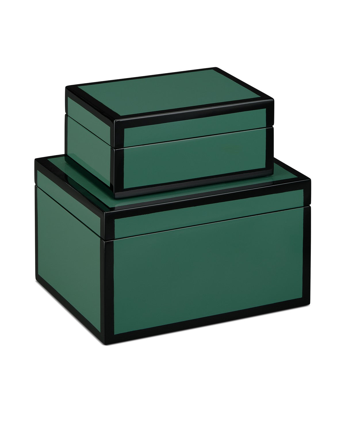 Box Set of 2 in Green/Black finish