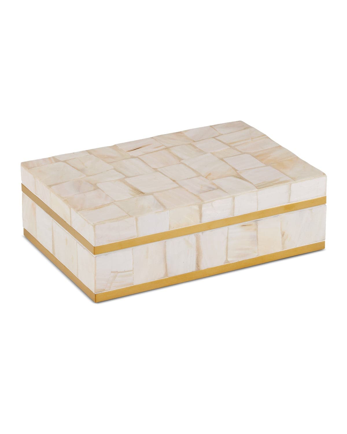 Currey and Company - 1200-0907 - Box - Natural/White/Polished Brass