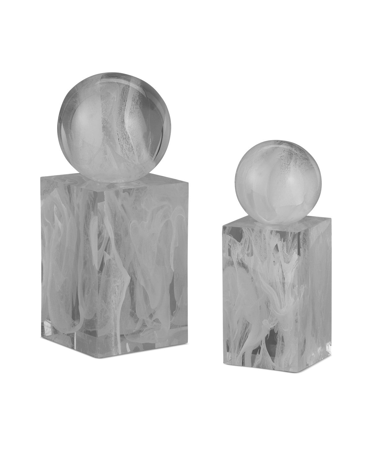 Objects Set of 2 in White Swirl finish