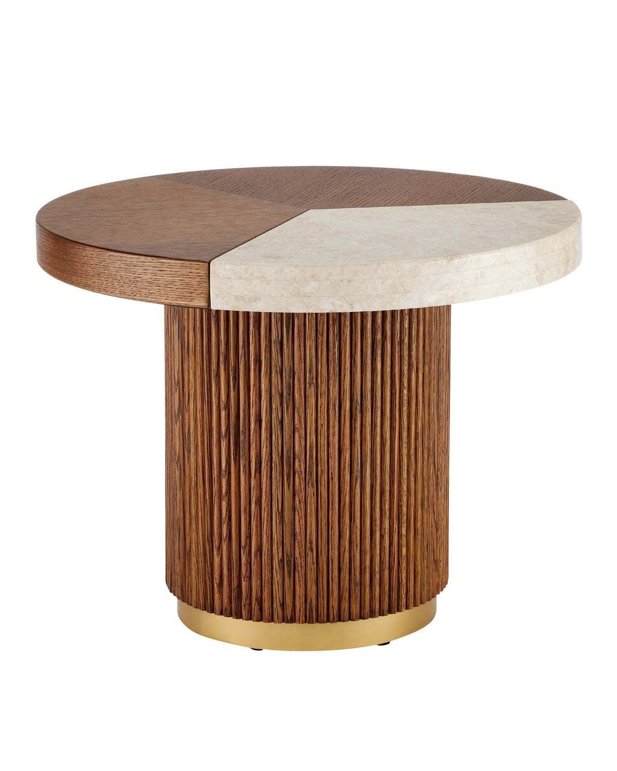 Cocktail Table from the Dakota collection in Morel Brown/Natural/Polished Brass finish