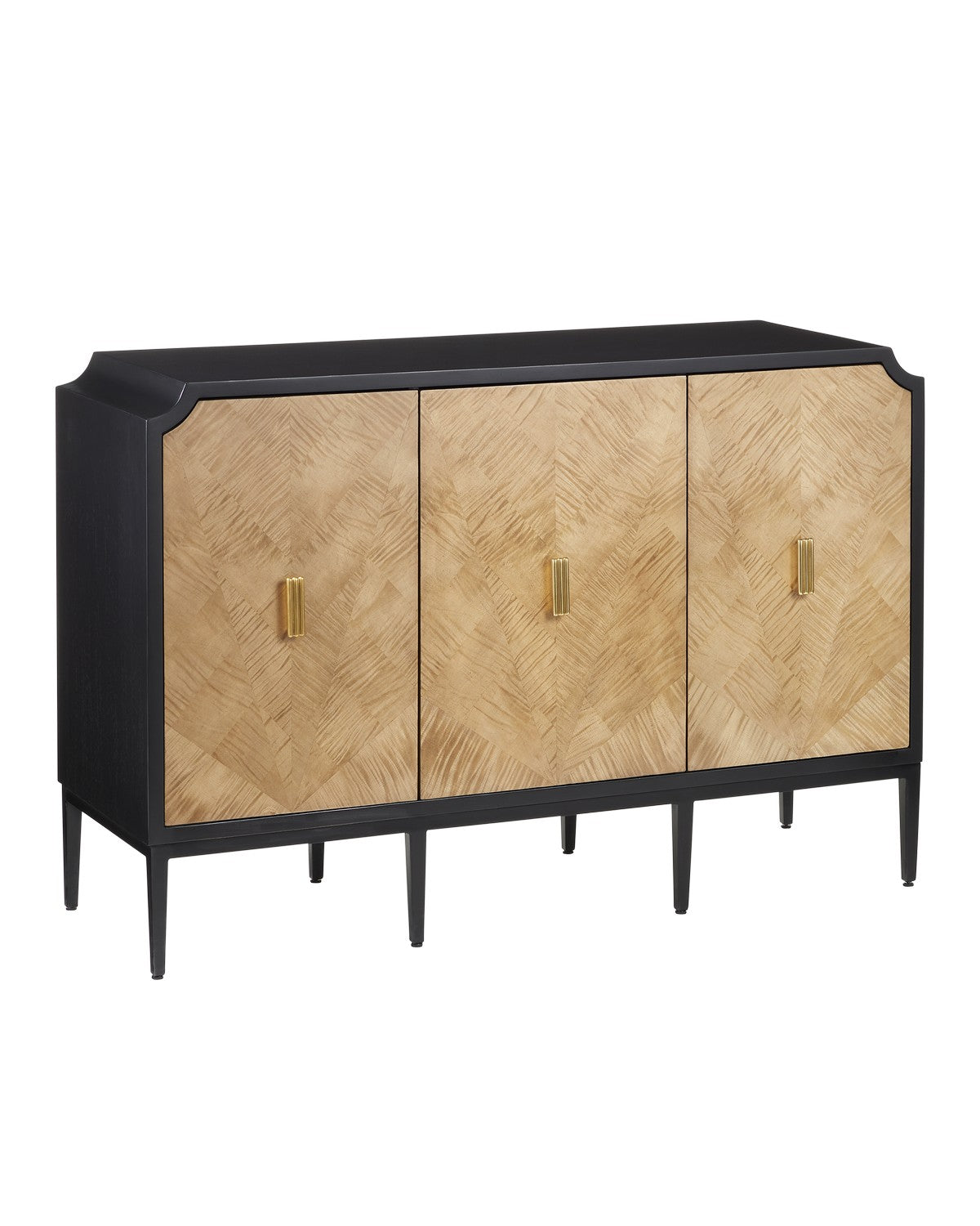 Cabinet from the Kallista collection in Taupe/Caviar Black/Polished Brass/Black finish