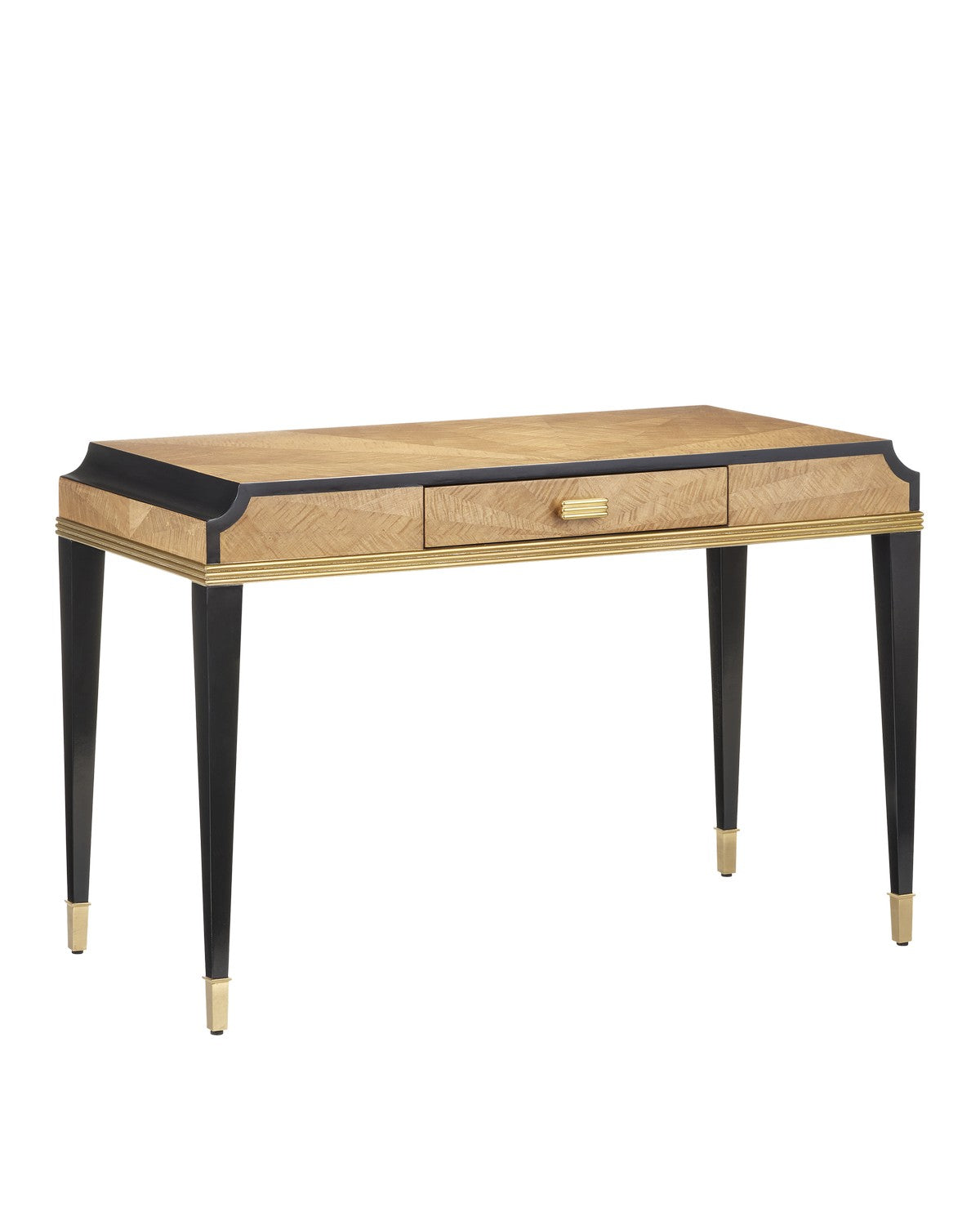 Writing Desk from the Kallista collection in Taupe/Caviar Black/Polished Brass/Black finish