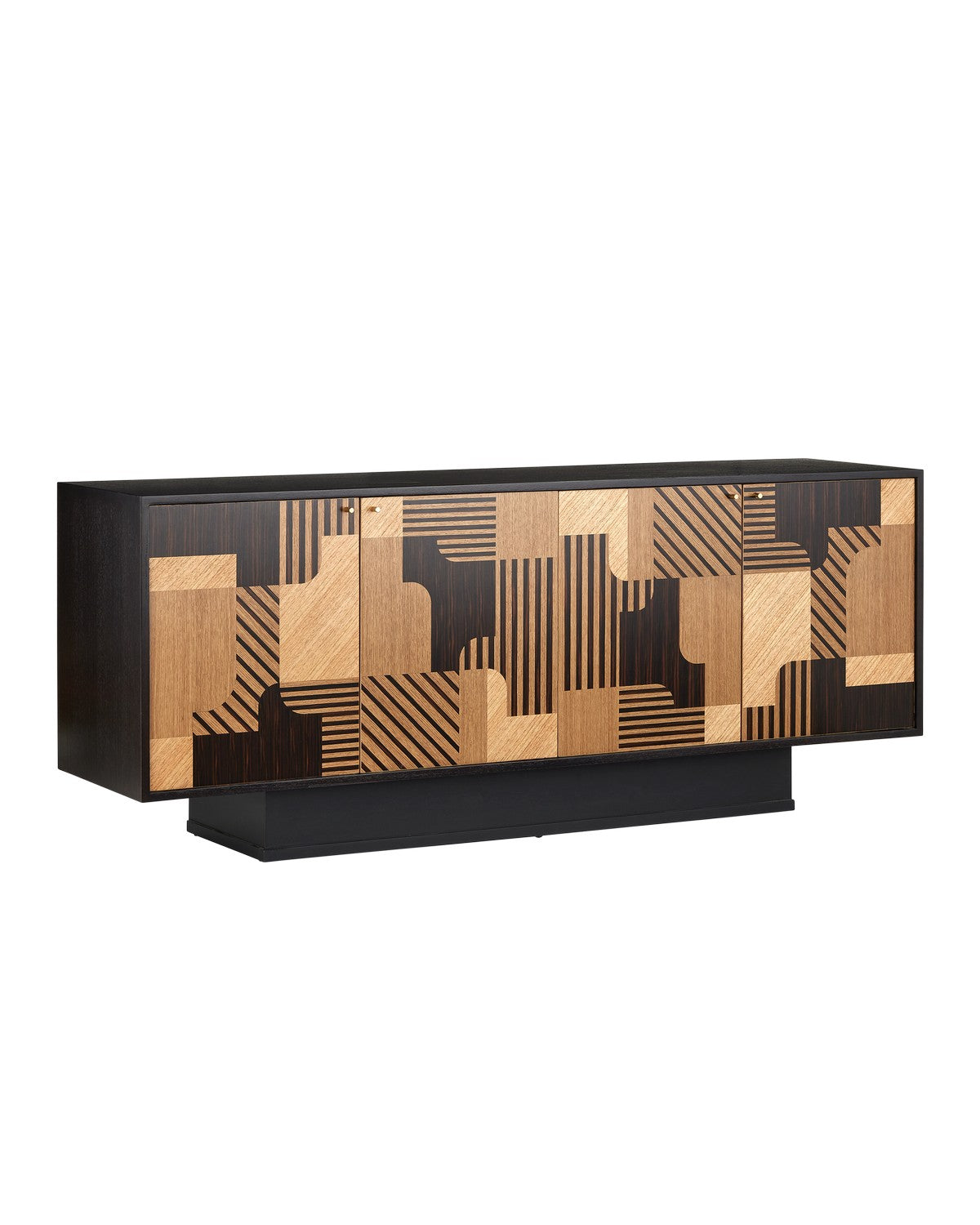 Credenza from the Memphis collection in Natural/Espresso/Polished Brass finish