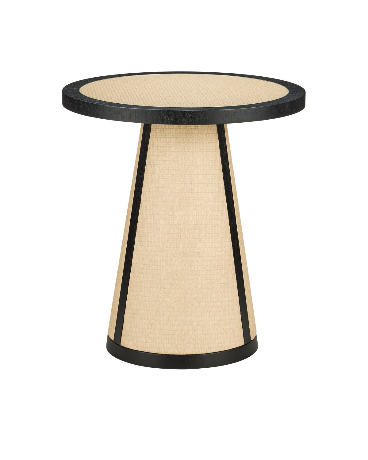 Accent Table in Ivory/Black/Clear finish