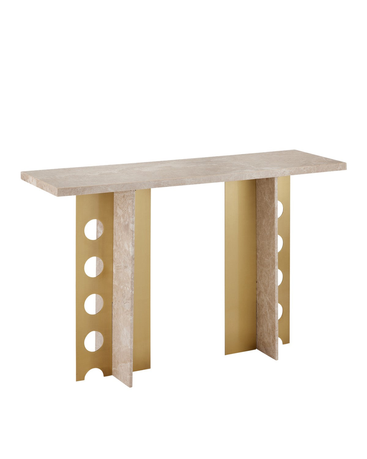 Console Table from the Selene collection in Natural/Polished Brass finish