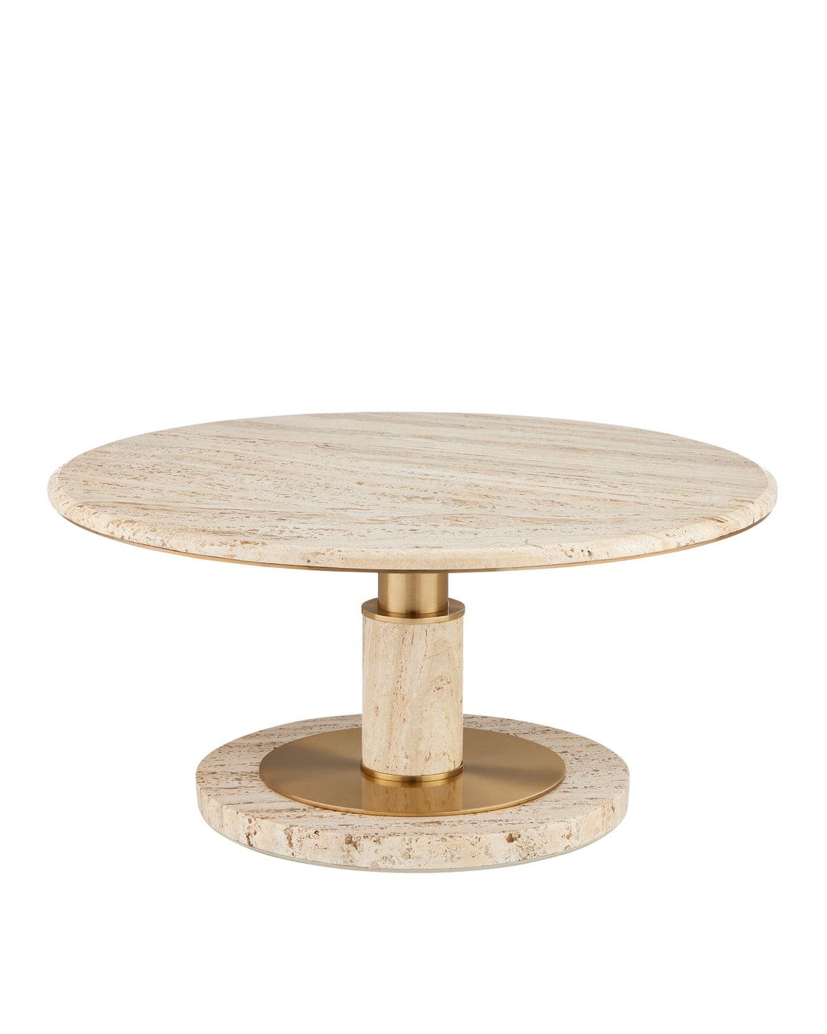 Currey and Company - 4000-0184 - Cocktail Table - Miles - Natural/Polished Brass