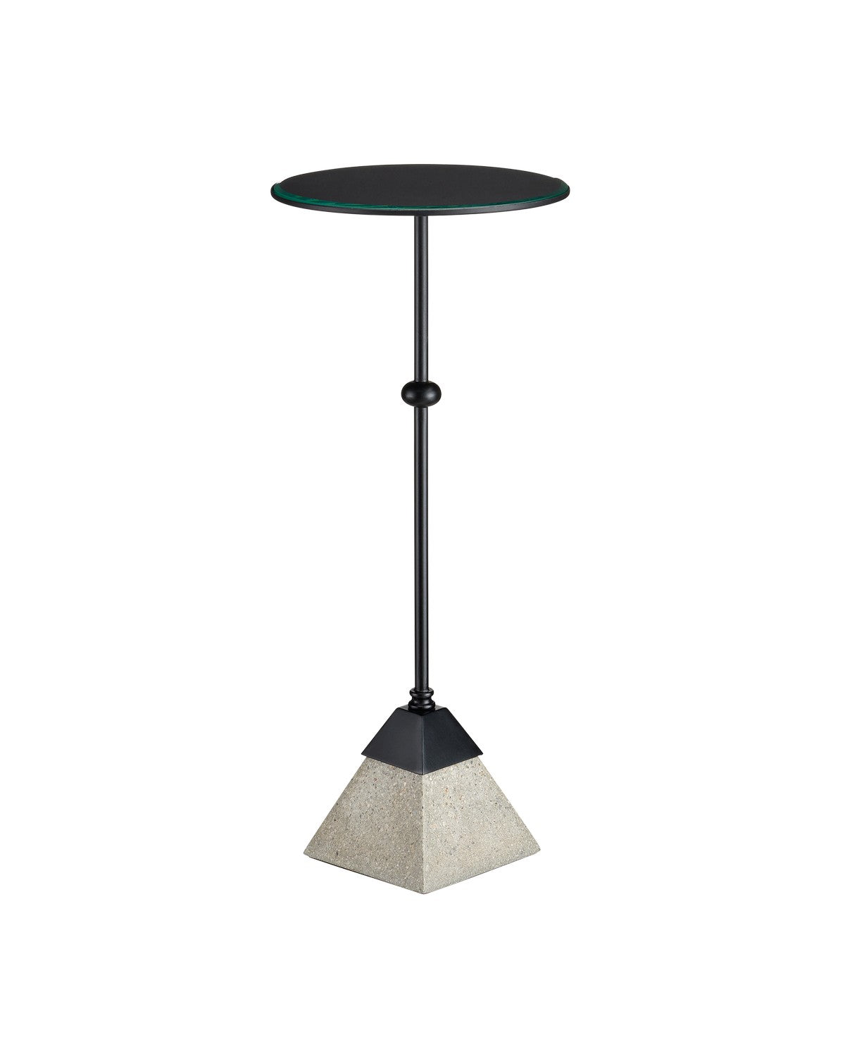 Accent Table from the Parna collection in Satin Black/Polished Concrete/Clear finish